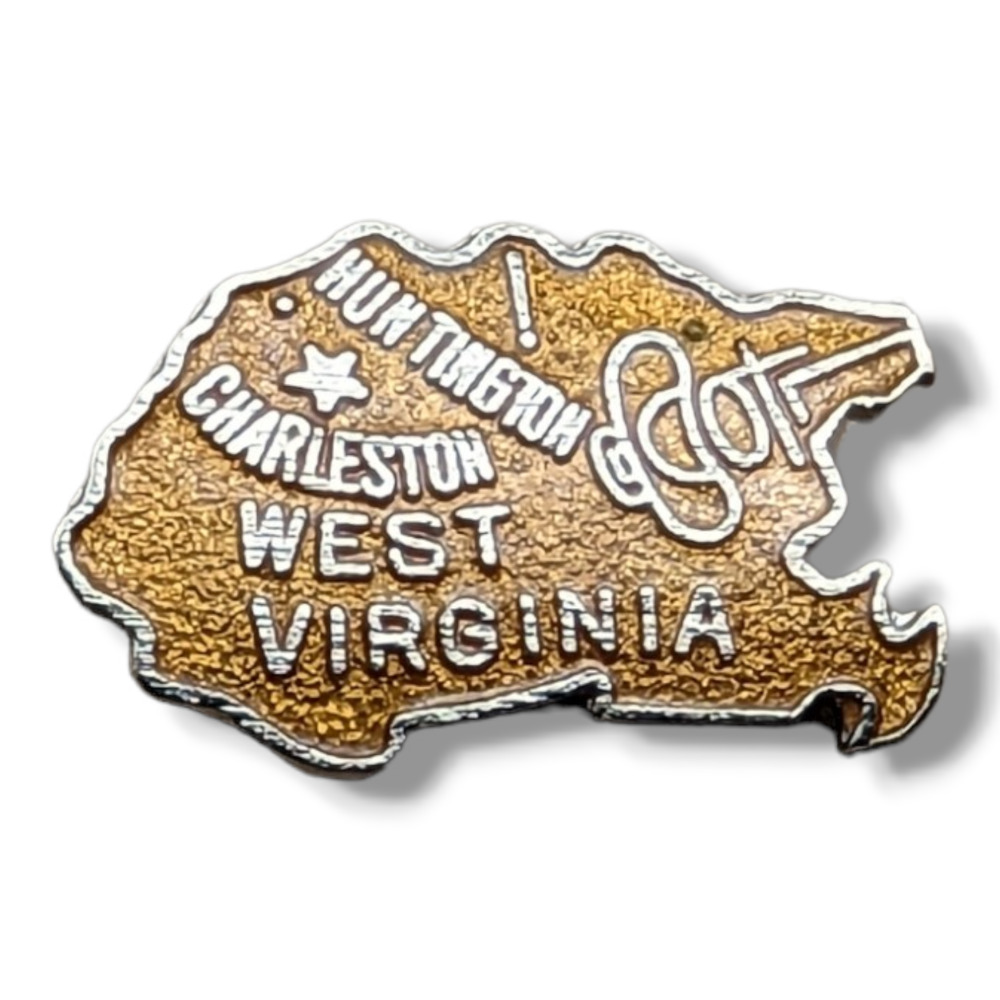 West Virginia State Map Charleston Huntington Hat Lapel Pin - Picture 4 of 4